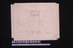 Plan showing location of laundry building in relation to other structures\, elevation of laundry building \,