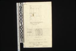 Detail drawings of doors from N.E. bedroom to sleeping p'ch -- elevation\, F.S.D. of meeting stiles :nSheet no. 15.