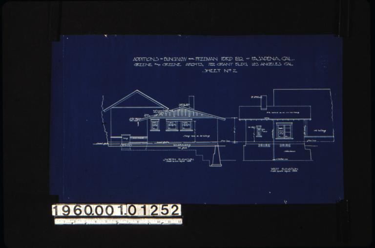 North elevation and west elevation of addition : Sheet no. 2. (2)