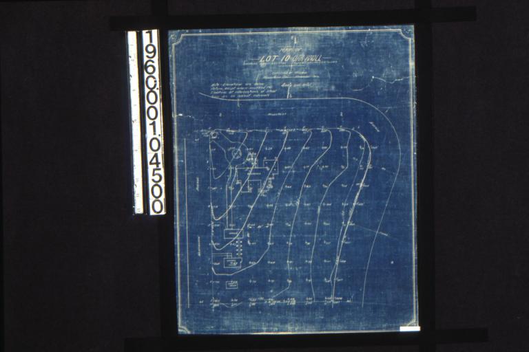 Map of lot 10 Oak Knoll showing cross section\, elevations and contours /