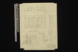 Laundry & medicine case details -- plan\, elevation and section of laundry cases; sections through laundry cases; details of medicine case (see sheet no. 6 for scale drawing) : Sheet no. 11.