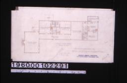 Sketch of residence -- first floor plan; sketch of rough stone wall to be built later. (2)