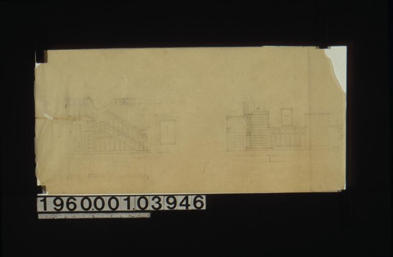 Section\, elevation and plan of stairs