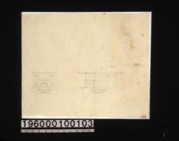 Detail drawings of mantel in dining room and mantel in living room.