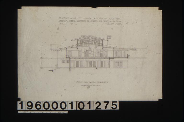 Section thru halls and billiard room looking south : Sheet no. 10\, (2)