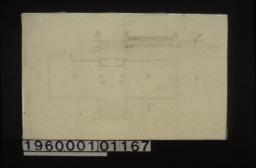 Elevation of steps and front of patio\, side view of steps\, plan of front