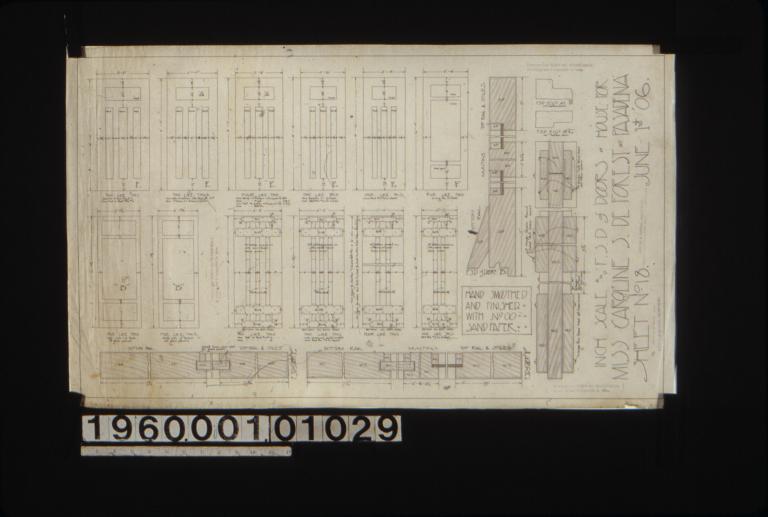 Inch scale and F.S. details of doors : Sheet no. 18\,