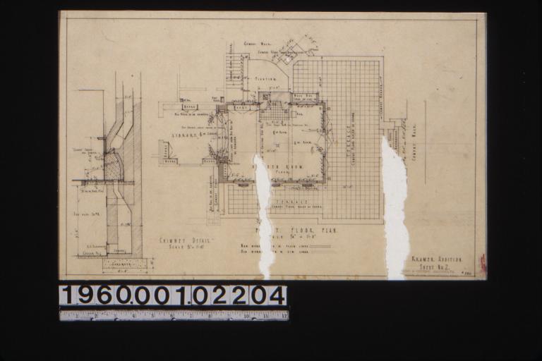 First floor plan; chimney detail in section : Sheet no. 2.