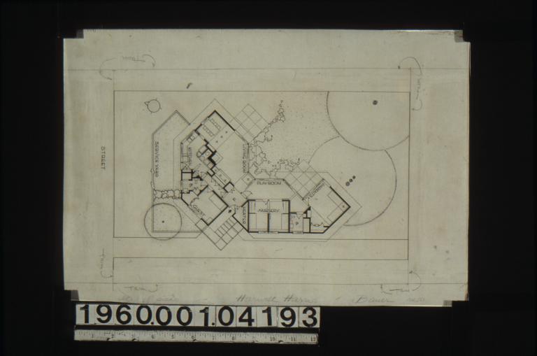 Plan of first floor and grounds.