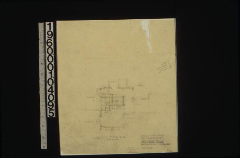 Revised drawing showing back stairs and bathrm. 2 -- second floor plan\, (2)