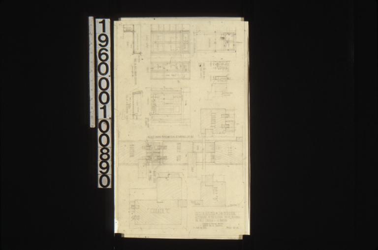 1/2" and full size detail drawings of cases in kitchen and S.W. bedroom : Sheet no. 14.