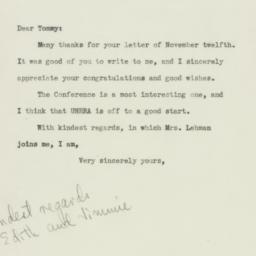 Letter: 1943 November 16