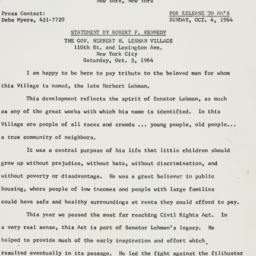 Press Release: 1964 October 4