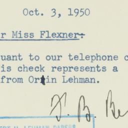 Memorandum: 1950 October 3
