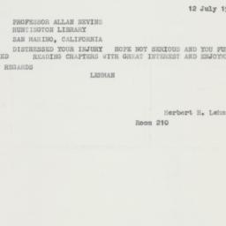 Telegram: 1962 July 12