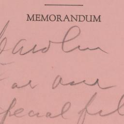 Memorandum: n.d.