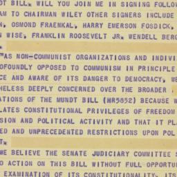 Telegram: 1948 May 22