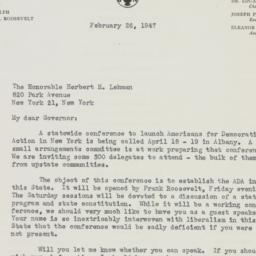 Letter: 1947 February 26