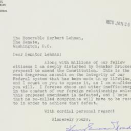 Letter: 1954 January 22