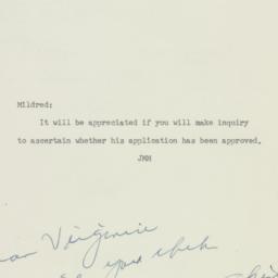 Memorandum: 1950 November 14