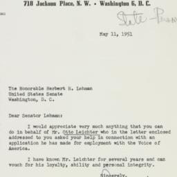 Letter: 1951 May 11