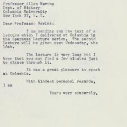 Letter: 1958 April 11