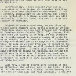 Letter: 1958 November 8
