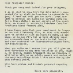 Letter: 1958 November 13