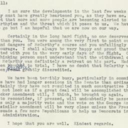 Letter: 1954 March 12