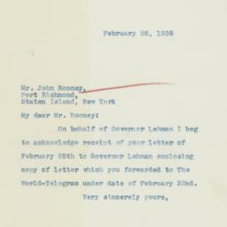 Letter: 1936 February 26