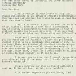 Letter: 1949 July 26