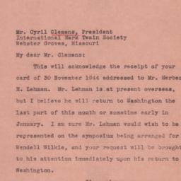 Letter: 1944 December 7
