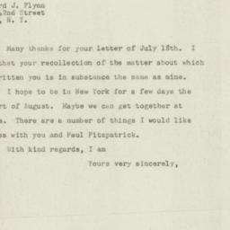 Letter: 1947 July 21