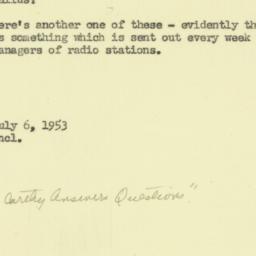 Note: 1953 July 6
