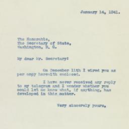 Letter: 1941 January 14