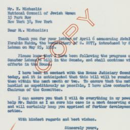 Letter: 1956 April 9