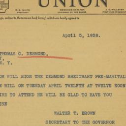Telegram: 1938 April 5