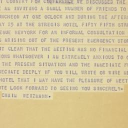 Telegram: 1941 May 2