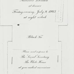 Invitation: 1943 July 9