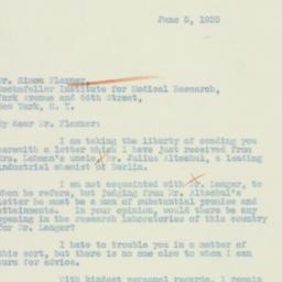 Letter: 1933 June 5