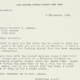 Letter: 1946 September 9