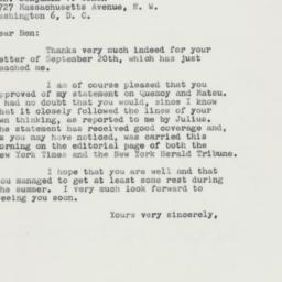 Letter: 1958 September 23