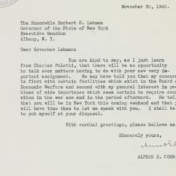 Letter: 1942 November 30