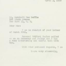 Letter: 1950 April 3