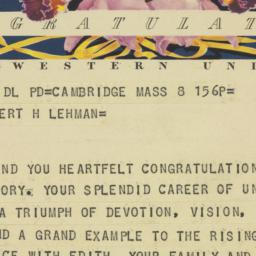 Telegram: 1950 November 8
