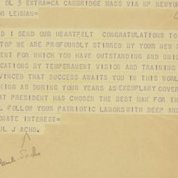 Telegram: 1942 November 23