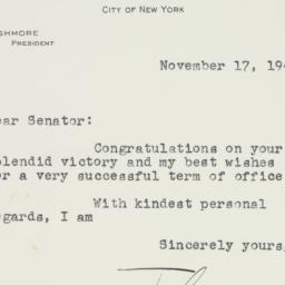 Letter: 1949 November 17