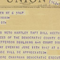 Letter: 1947 June 6