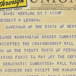 Telegram: 1942 February 7