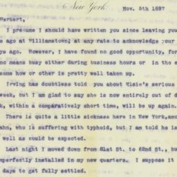 Letter: 1897 November 5